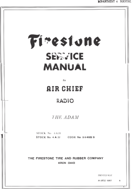 Air Chief 4-A-21 'Adam' Code 5-5-9001A; Firestone Tire & (ID = 3116344) Radio