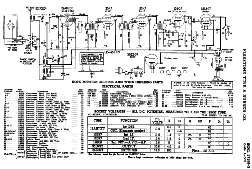 S7398-3 'Cosmopolitan' Code A-368; Firestone Tire & (ID = 721403) Radio