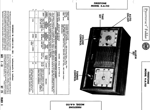 Wooden Clock Radio 4-A-110; Firestone Tire & (ID = 979421) Radio