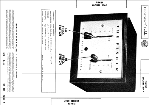 Hi-Lo Filter System 50-F; Fisher Radio; New (ID = 568263) Ampl/Mixer