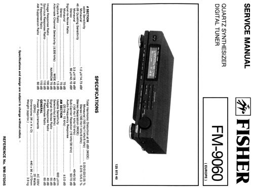 Quartz Synthesizer Digital Tuner FM-9060; Fisher Radio; New (ID = 1798087) Radio