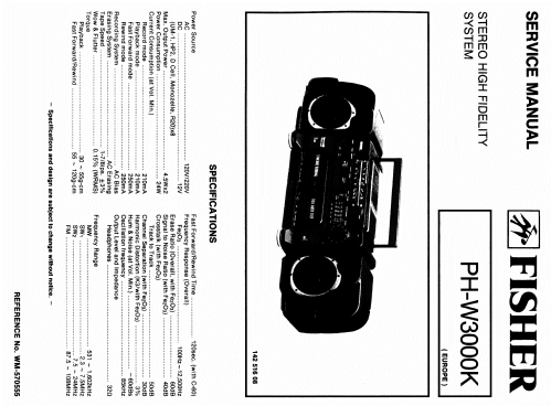 Stereo High Fidelity System PH-W3000K; Fisher Radio; New (ID = 2434471) Radio