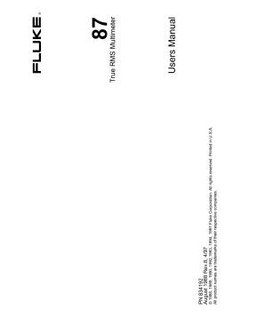 True RMS Digital Multimeter 87V; Fluke, John, Mfg. Co (ID = 2942795) Equipment