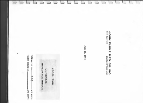 Universal Impedance Bridge 710B; Fluke, John, Mfg. Co (ID = 1820303) Equipment