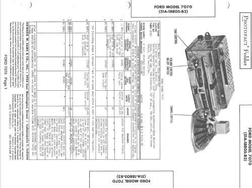 7070 51A-18805-B2; Ford Motor Co. (ID = 2483936) Car Radio