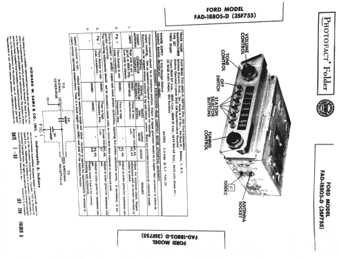 FAD-18805-D Ch= 3SF755; Ford Motor Co. (ID = 2599126) Car Radio