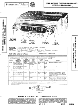 1CFT751-2 Ch= 1A-18805-G; Ford Motor Co. (ID = 3012982) Car Radio