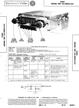 1MF Ch= 1A-18805-A2; Ford Motor Co. (ID = 2908611) Car Radio