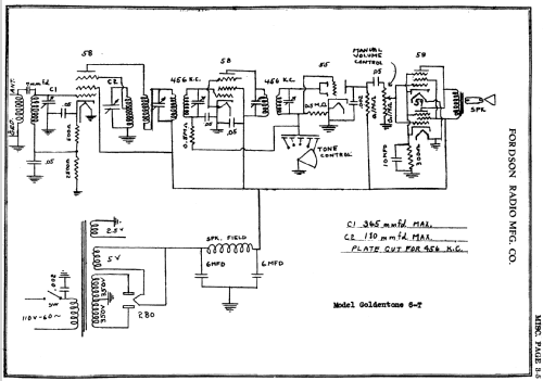 Goldentone 6T ; Fordson Radio Mfg. (ID = 154880) Radio