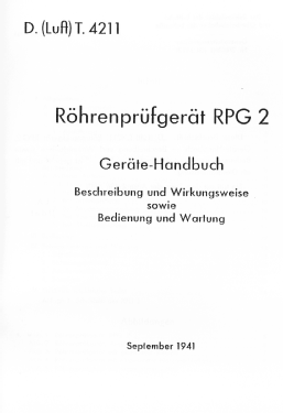 Röhrenprüfgerät RPG 2; Frieseke & Höpfner, (ID = 3027923) Militär