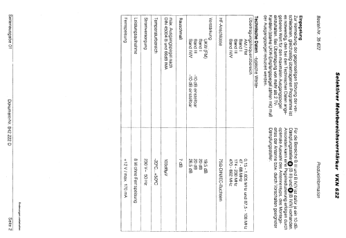 Selektiver Mehrbereichsverstärker VKN 622; Fuba, Hans Kolbe; (ID = 1152294) RF-Ampl.