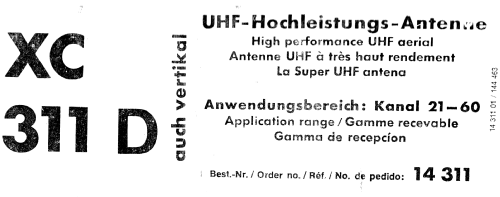 UHF-Hochleistungs-Antenne XC 311 D; Fuba, Hans Kolbe; (ID = 3037254) Antenna