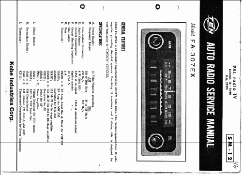 Auto Radio FA-307EX; Fujitsu Ten Limited (ID = 2635275) Car Radio