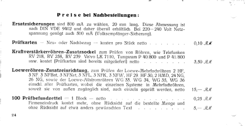 Einheitsprüfgerät Radiomechanik W10; Funke, Max, Weida/Th (ID = 2043386) Equipment