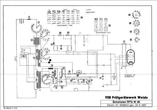 Röhrenprüfgerät R.P.G. W26; Funke, Max, Weida/Th (ID = 74553) Equipment