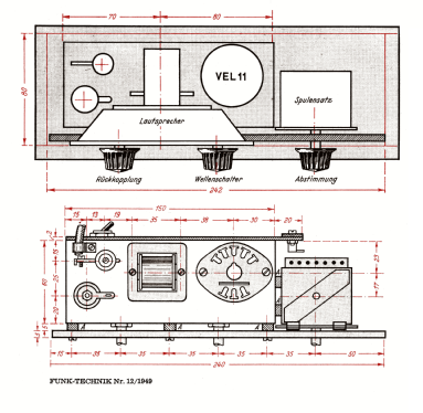 Einkreiser für Reise und Heim mit VEL11 ; Funk-Technik, Labor (ID = 2922057) Bausatz