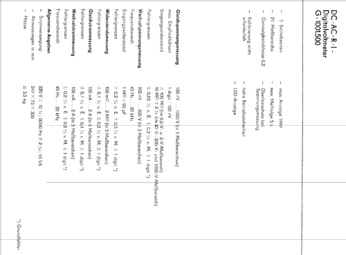 Digitalvoltmeter G-1001.500; Funkwerk Erfurt, VEB (ID = 1605785) Equipment