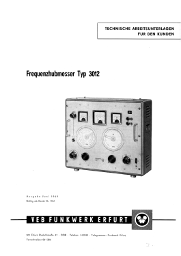 UKW- Frequenzhubmesser 3012; Funkwerk Erfurt, VEB (ID = 2750941) Equipment