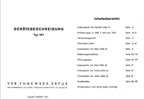 Universal-Röhrenvoltmeter 187; Funkwerk Erfurt, VEB (ID = 97260) Equipment