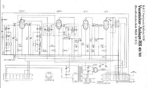 Verstärker-Anlage RK49/60; Funkwerk Kölleda, (ID = 7056) Ampl/Mixer