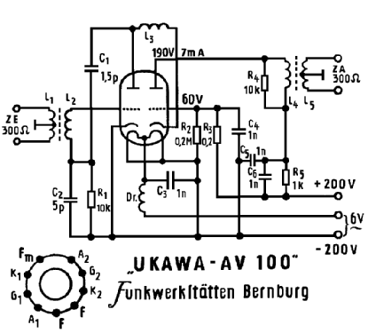 UKW-Antennenverstärker UKAWA - AV 100; Funkwerkstätten (ID = 208241) RF-Ampl.