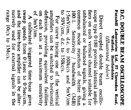 DC Double Beam Oscilloscope 0.180; Furzehill (ID = 2659614) Equipment