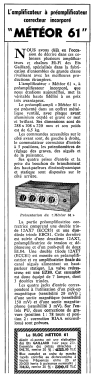 Amplificateur à préamplificateur Météor 61; Gaillard; Paris (ID = 2736637) Ampl/Mixer