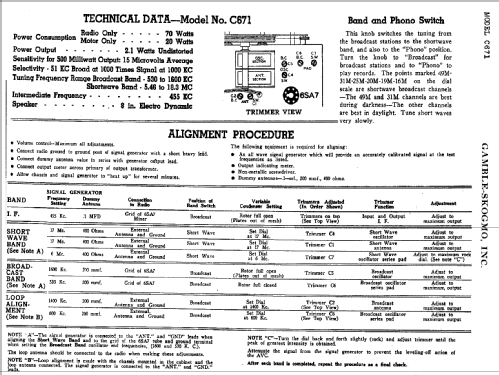 C671 ; Gamble-Skogmo, Inc.; (ID = 373646) Radio