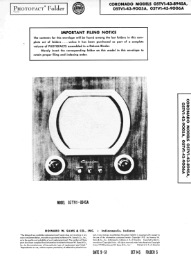 Coronado 05TV1-43-9005A; Gamble-Skogmo, Inc.; (ID = 2956467) Televisión