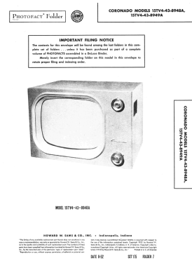 Coronado 15TV4-43-8948A; Gamble-Skogmo, Inc.; (ID = 3077959) Television