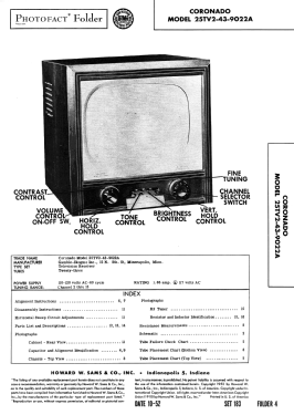 Coronado 25TV2-43-9022A; Gamble-Skogmo, Inc.; (ID = 3099939) Television