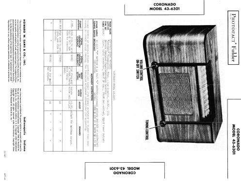 Coronado 43-6301 ; Gamble-Skogmo, Inc.; (ID = 472464) Radio