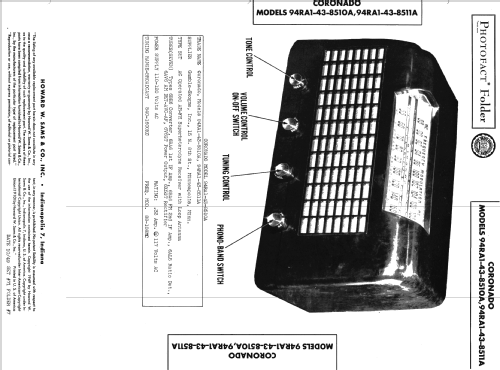 Coronado 94RA1-43-8511A ; Gamble-Skogmo, Inc.; (ID = 1431321) Radio