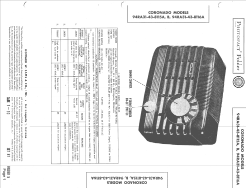 Coronado 94RA31-43-8115B ; Gamble-Skogmo, Inc.; (ID = 1543744) Radio