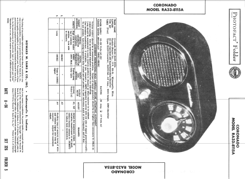 Coronado 'Pal' RA33-8115A ; Gamble-Skogmo, Inc.; (ID = 2356124) Radio