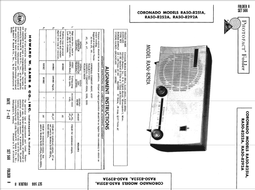 Coronado RA50-8292A ; Gamble-Skogmo, Inc.; (ID = 956657) Radio