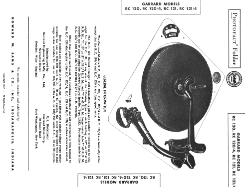 Phono Chassis Ch= RC 121; Garrard Eng. & Mfg. (ID = 1847592) R-Player