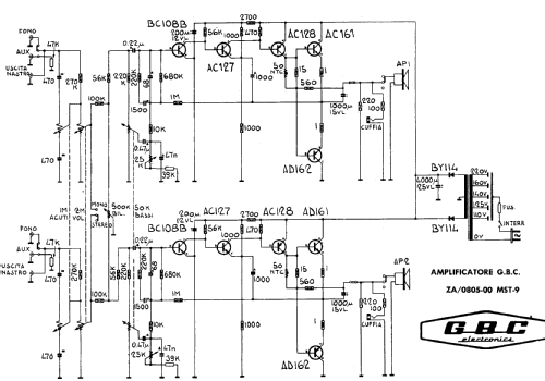 Amplificatore Stereo ZA 0805-00; GBC; Milano (ID = 946242) Ampl/Mixer