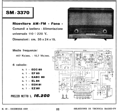 SM3370; GBC; Milano (ID = 697317) Radio