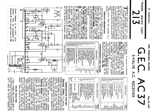AC37 BC3730L; GEC, General (ID = 1036006) Radio