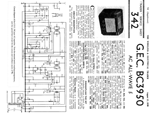 AC All-Wave 5 BC3950L; GEC, General (ID = 1043968) Radio