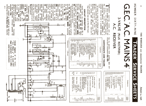 AC Mains Four BC3630L; GEC, General (ID = 1024652) Radio