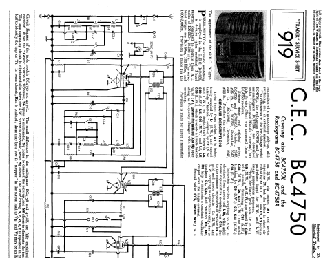 BC4758; GEC, General (ID = 2276213) Radio