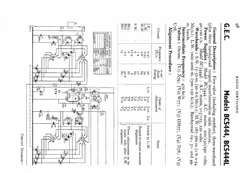 BC5444; GEC, General (ID = 549707) Radio