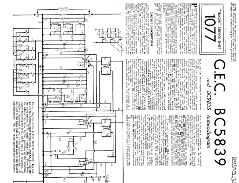BC5839L; GEC, General (ID = 1019685) Radio