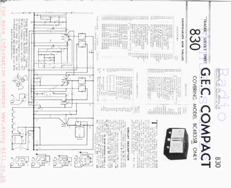 Compact BC4835R; GEC, General (ID = 2616205) Radio