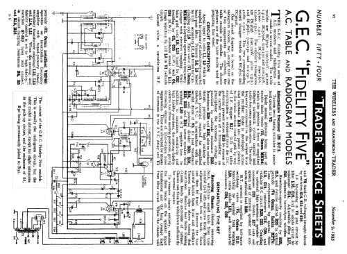 Fidelity AC5 BC3651L; GEC, General (ID = 1023763) Radio