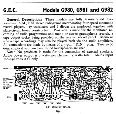 G980; GEC, General (ID = 810777) Radio