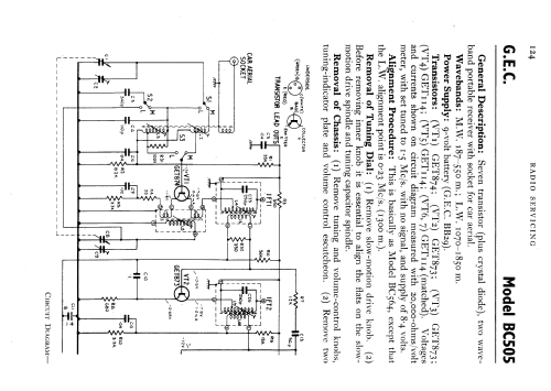 Transistor Seven BC505; GEC, General (ID = 597283) Radio