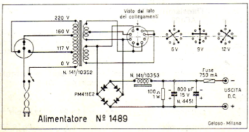 Alimentatore 1489; Geloso SA; Milano (ID = 1960356) A-courant